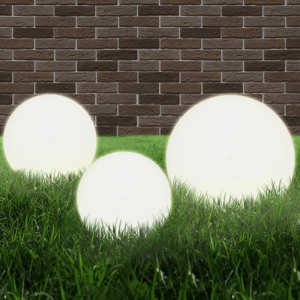 Set Lampade a LED Sferiche 3 pz in PMMA 20/30/40cm 50659