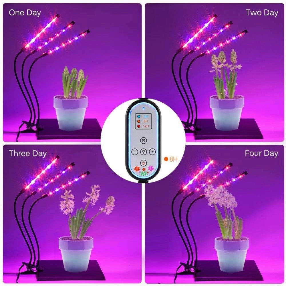 Trade Shop - Lampada Da Coltivazione Piante A Led Flessibile Serra Coltura Idroponica 3 Steli -