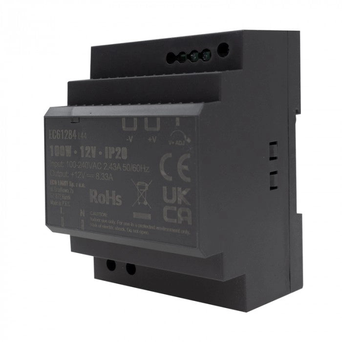 Alimentatore DIN Premium per LED 12V 100W IP20 Ecolight