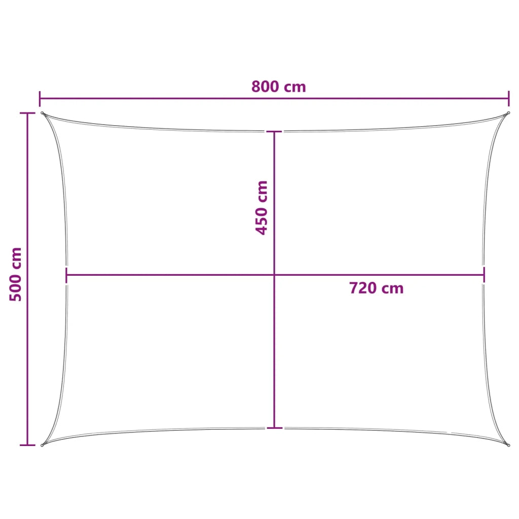 Vela Parasole | Telo Ombra | Vela da ombra Grigio chiaro e bianco 5 x 8 m HDPE