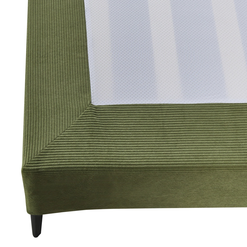 Letto Matrimoniale Lilla con Materasso 180x200 cm Fodera Protettiva Verde [en.casa]