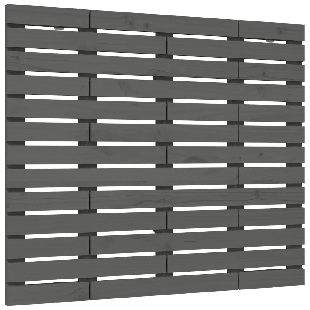 Testiera | Testata da Parete Grigia 96x3x91,5cm in Legno Massello di Pino