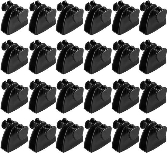 Connettore per appoggio per abbigliamento 24 pezzi - Connettore per appoggio doppio lato - Appoggio per abbigliamento per armadio - Spazio risparmiato - Facile da installare - Materiale plastico - Appoggio per abbigliamento