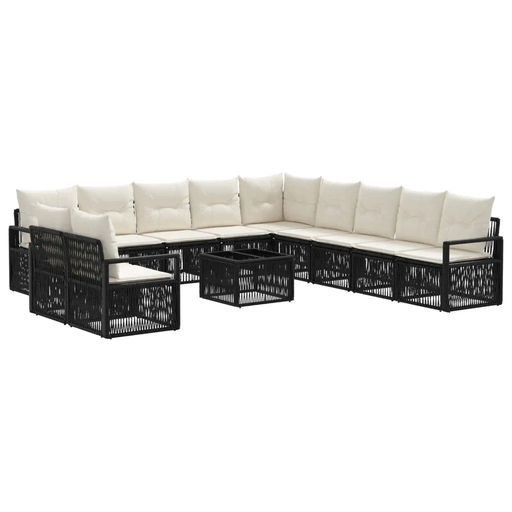 Set Divano da Giardino 12 pcs Nero polyrattan 3435766
