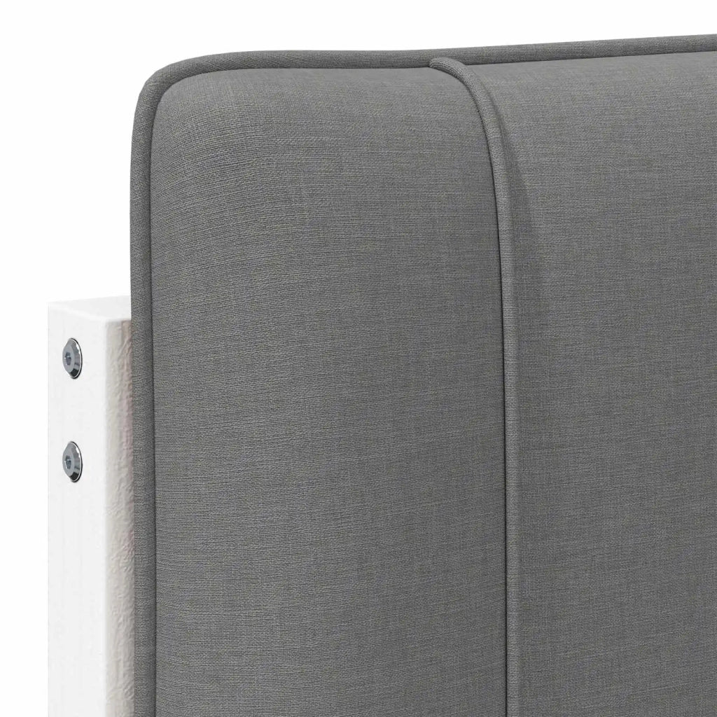 Testiera | Testata imbottita Bianco e grigio chiaro 150 cm Pino massello