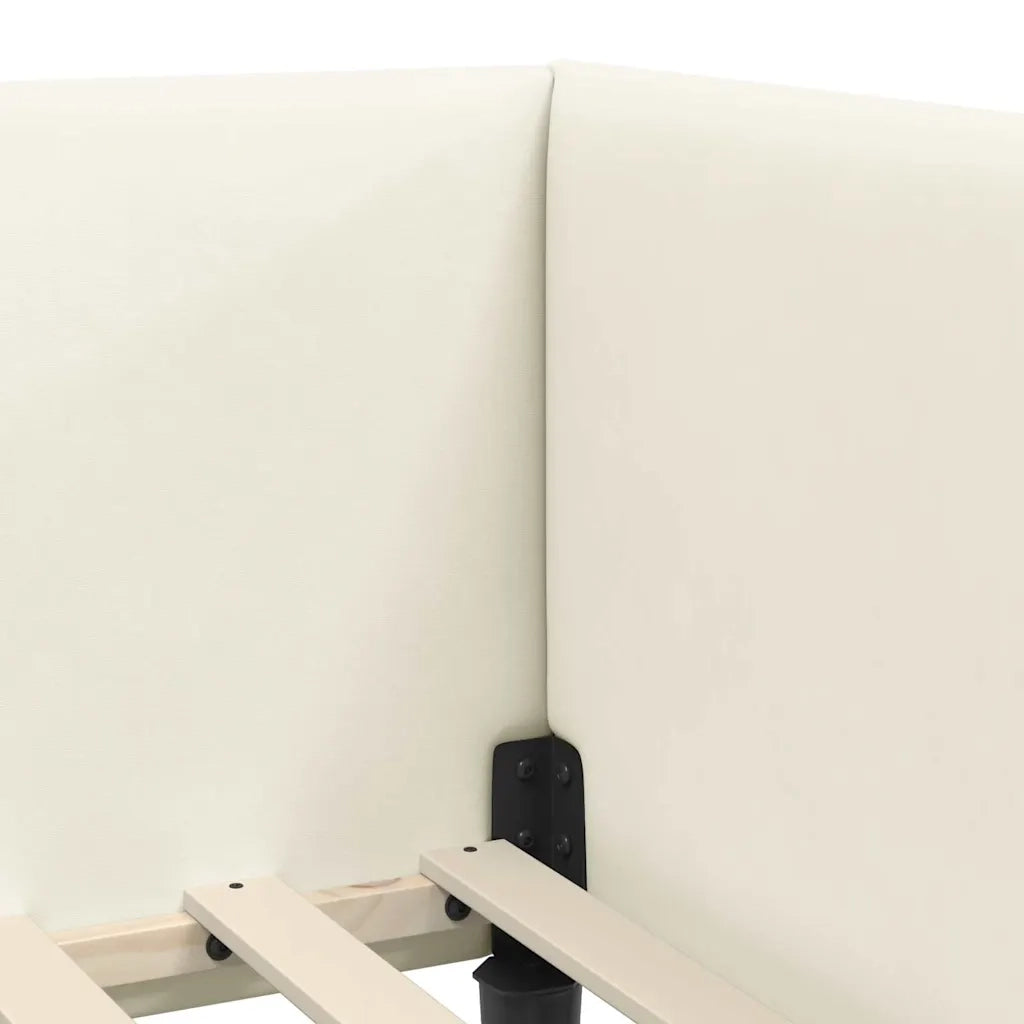 Struttura Letto Angolare con Materasso 2 pcs Crema Velluto 3393775
