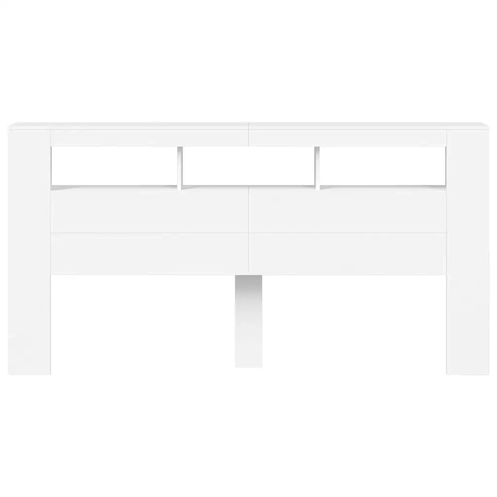 Testiera | Testata LED Bianca 200x18,5x103,5 cm Legno Multistrato