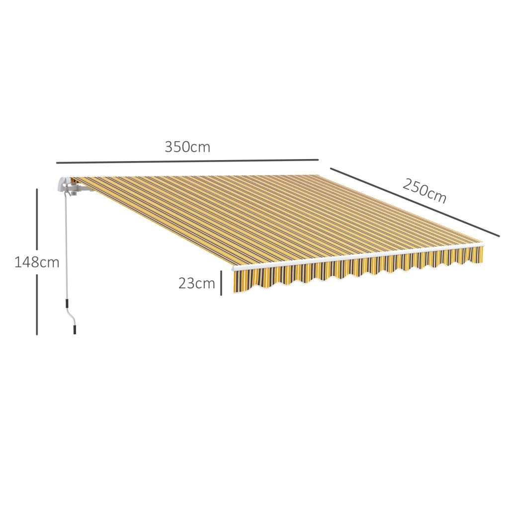 Tenda da Sole Avvolgibile a Bracci ¨C Minimal ¨C 350x250 cm Giallo