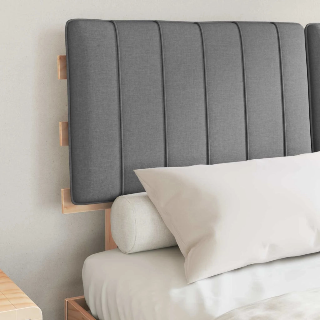 Letto matrimoniale | Letto per adulti | Letto con Testiera Rivestita Grigio chiaro 135 x 190 cm