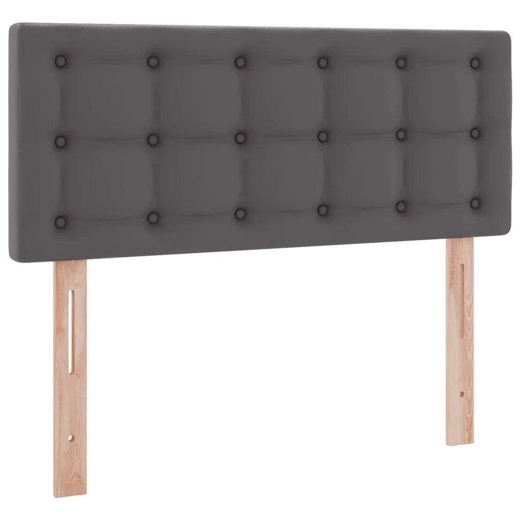 Letto con contenitore e LED Grigio 120 x 200 cm Pelle Sintetica 3371027