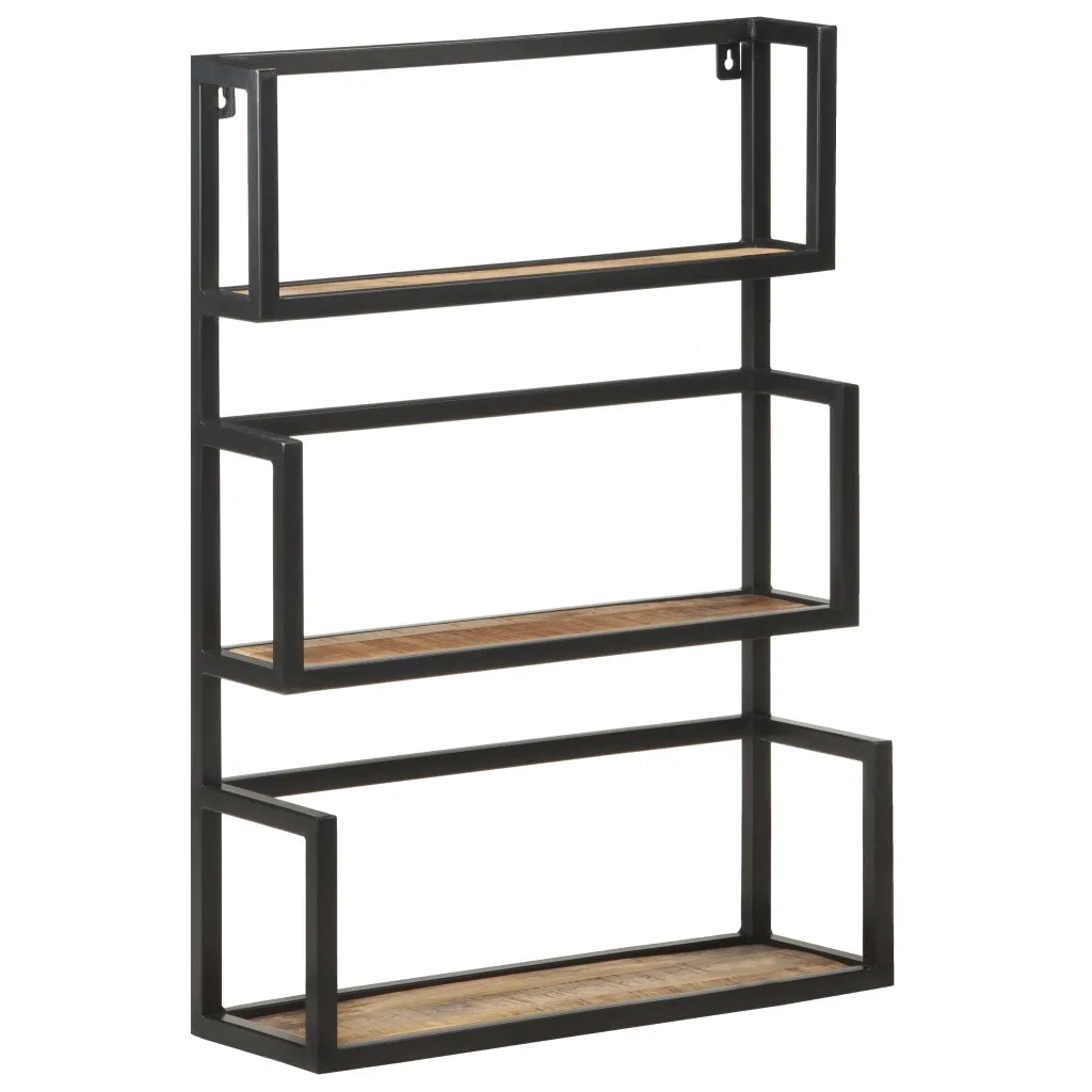 Scaffale a Muro 60x20x85 cm in Legno di Mango Grezzo 321074