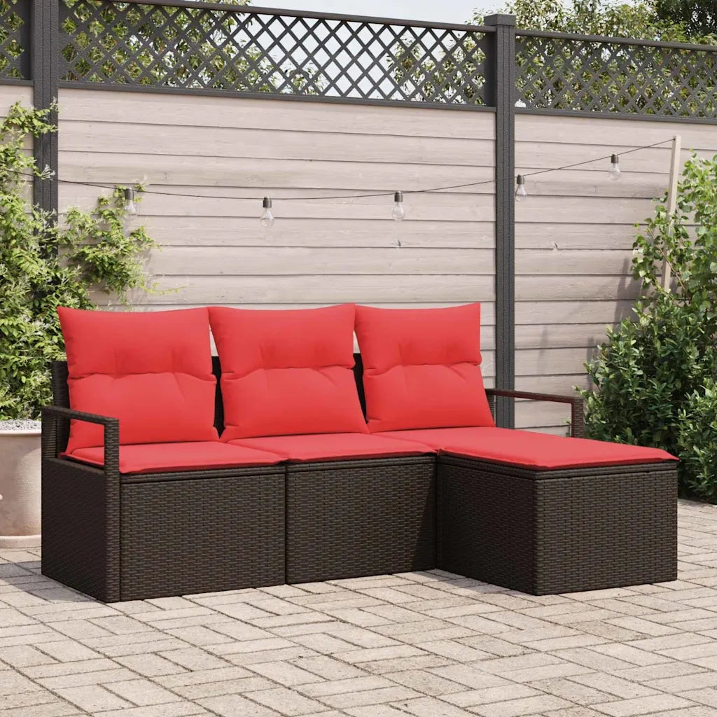 Set di divani 4 pcs Marrone polyrattan 3346334
