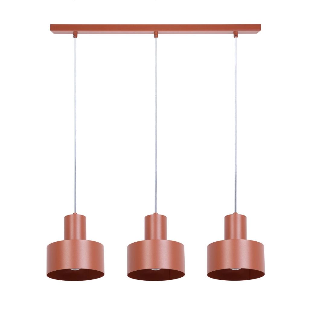 Lampada sospensione industriale 3 luci mattone 67cm E27