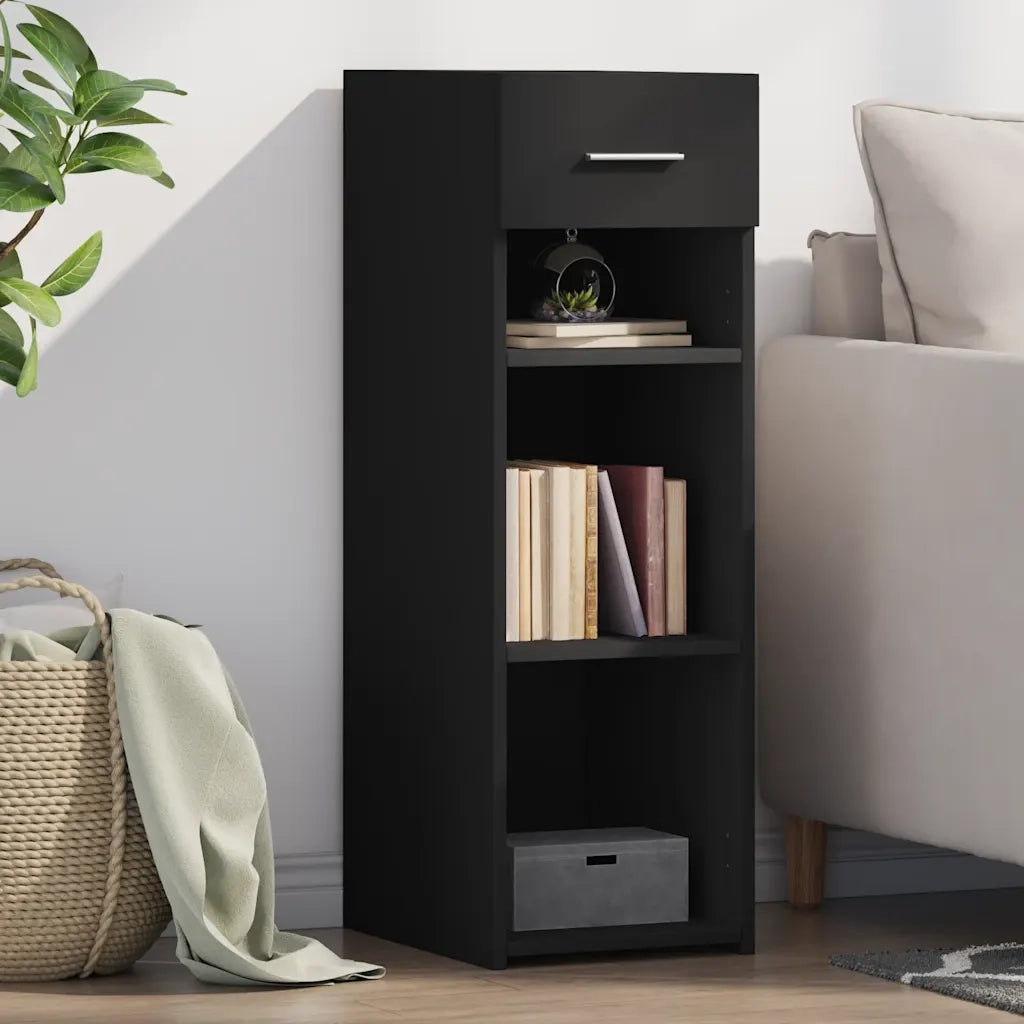 Credenza | Madia | Buffet da pranzo | Armadio da pranzo Nera 30x42,5x93 cm in Legno Multistrato