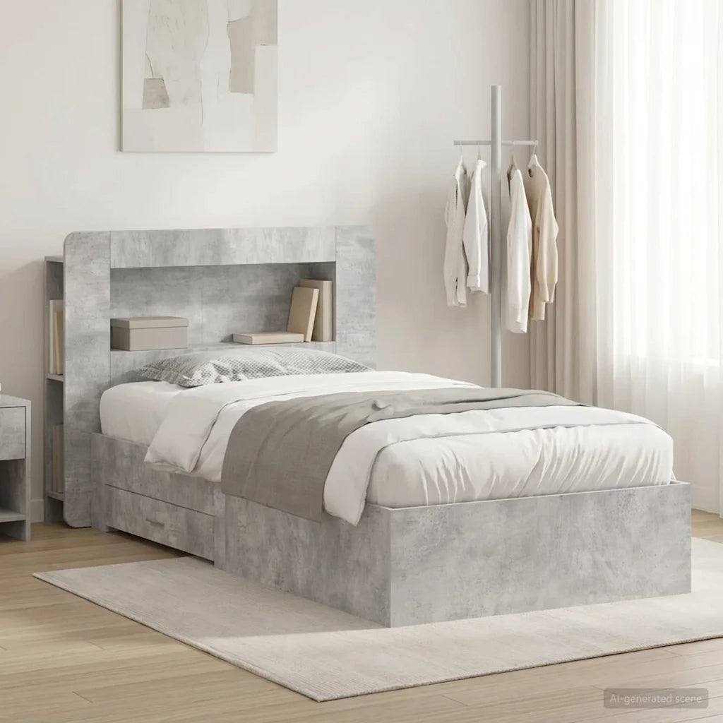 Telaio del letto con storage Grigio Cemento 80 x 200 cm 3433808