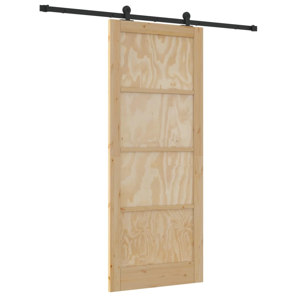 Porta scorrevole Naturale e Nero 86 x 211 cm 3445466