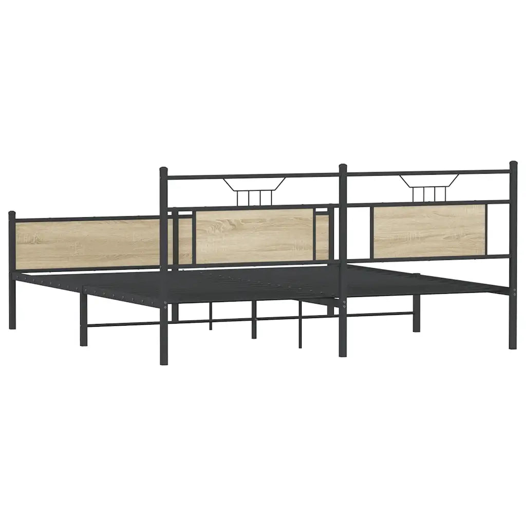 Giroletto senza Materaso in Metallo Rovere Sonoma 183x213 cm 3325126