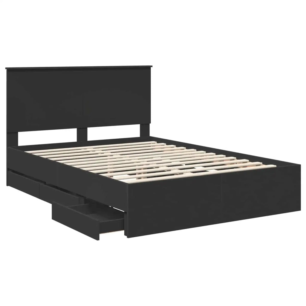 Struttura del letto Nero 140 x 190 cm Legno Ingegnerizzato 3411118