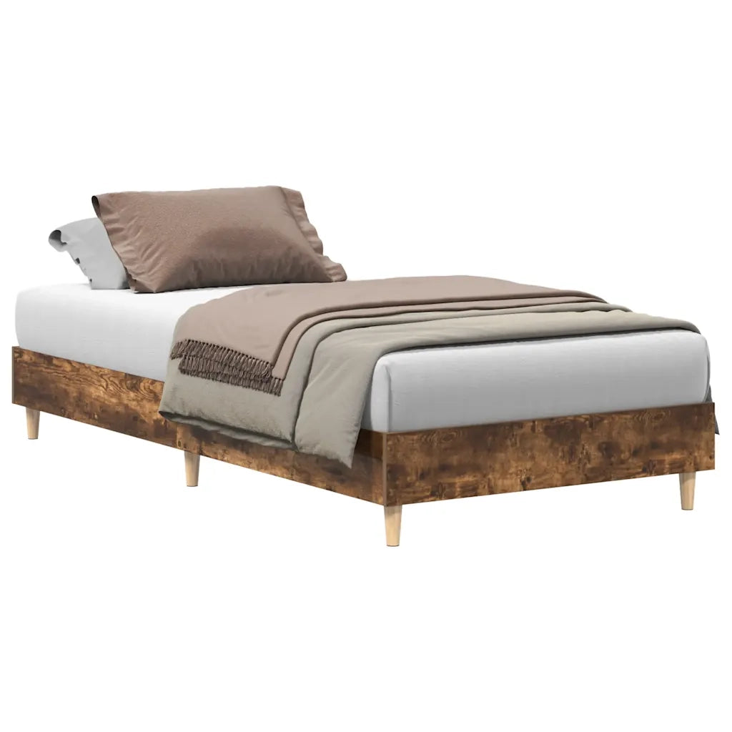 Giroletto senza Materasso-Struttura Letto Rovere Fumo 100x200 cm in Truciolato 862842