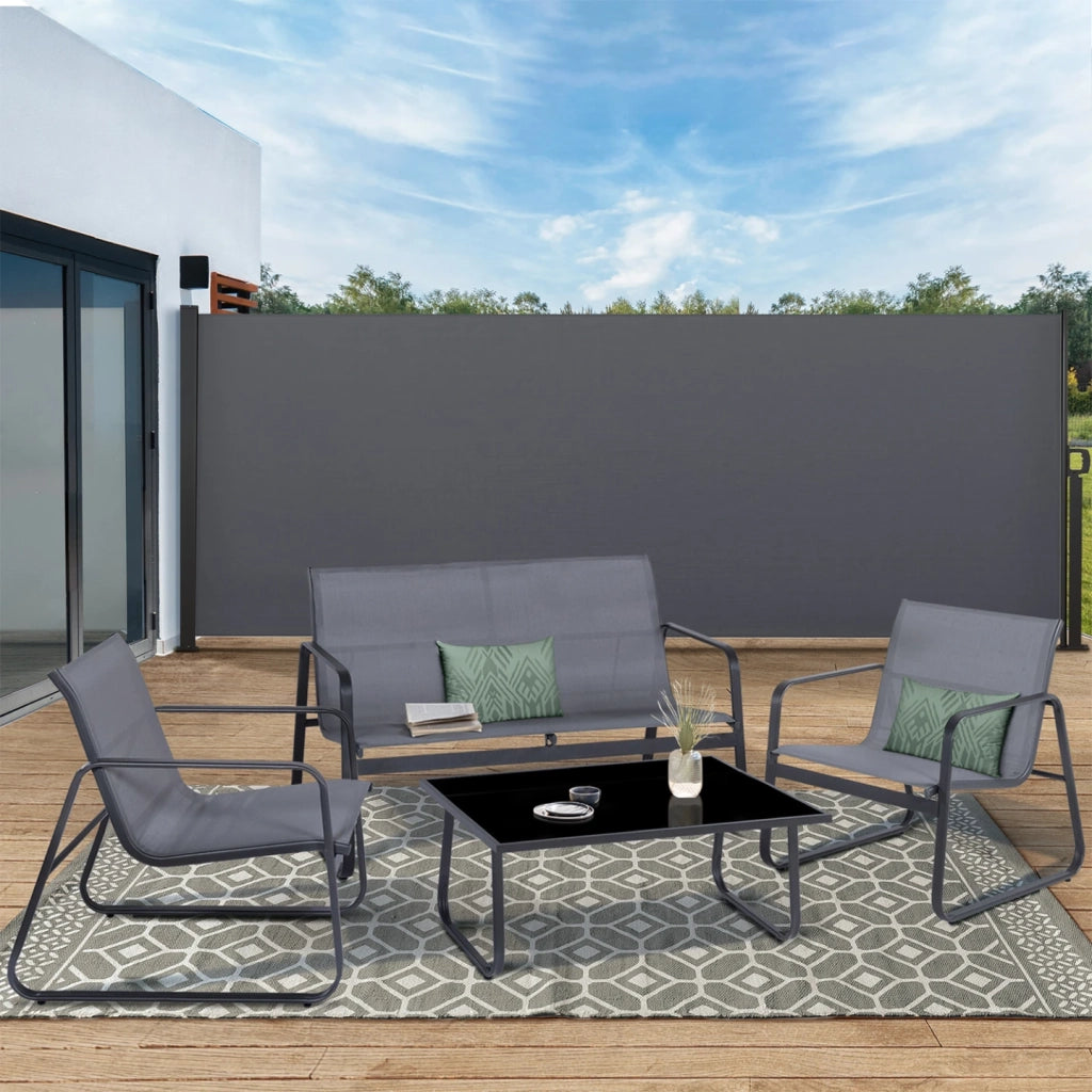 IDMarket - Tenda laterale retrattile esterna 180 x 500 CM grigio antracite