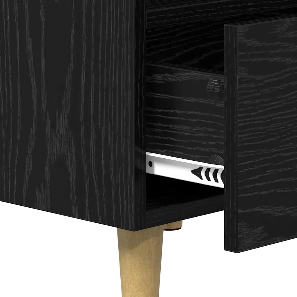 Armadio da Notte con cassetto 2 pcs Rovere Nero 40 x 35 x 47 cm 880588
