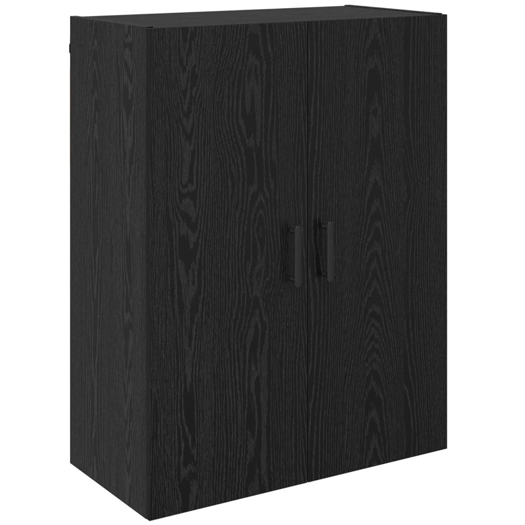 Armadietto a Muro | Mobiletto a muro 2 pz Rovere Nero 69,5 x 34 x 90 cm