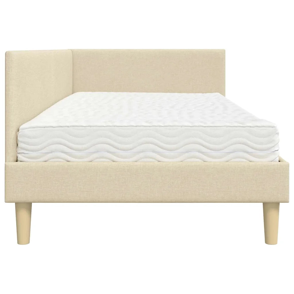 Struttura Letto Angolare con Materasso 2 pcs Crema Tessuto 3393755