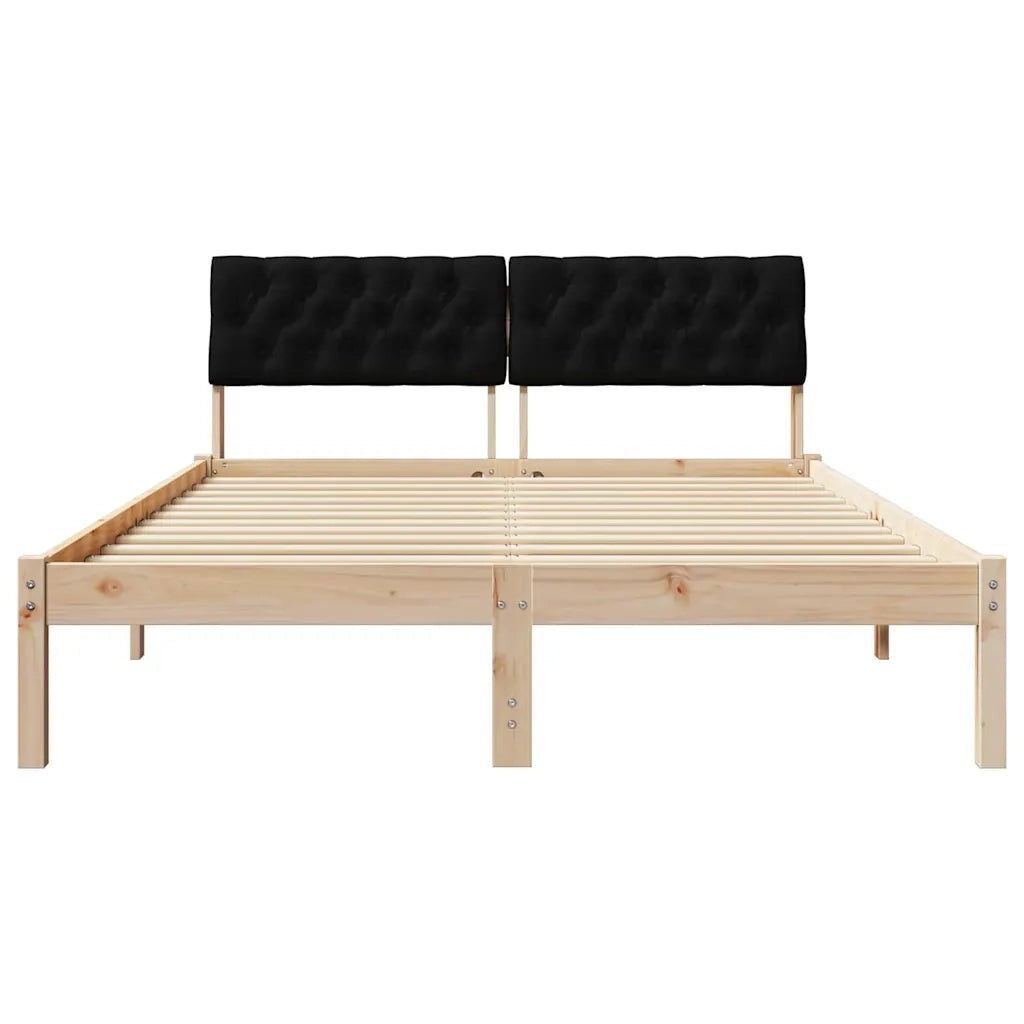 Struttura del Letto con testiera Marrone e nero 150 x 200 cm 878601