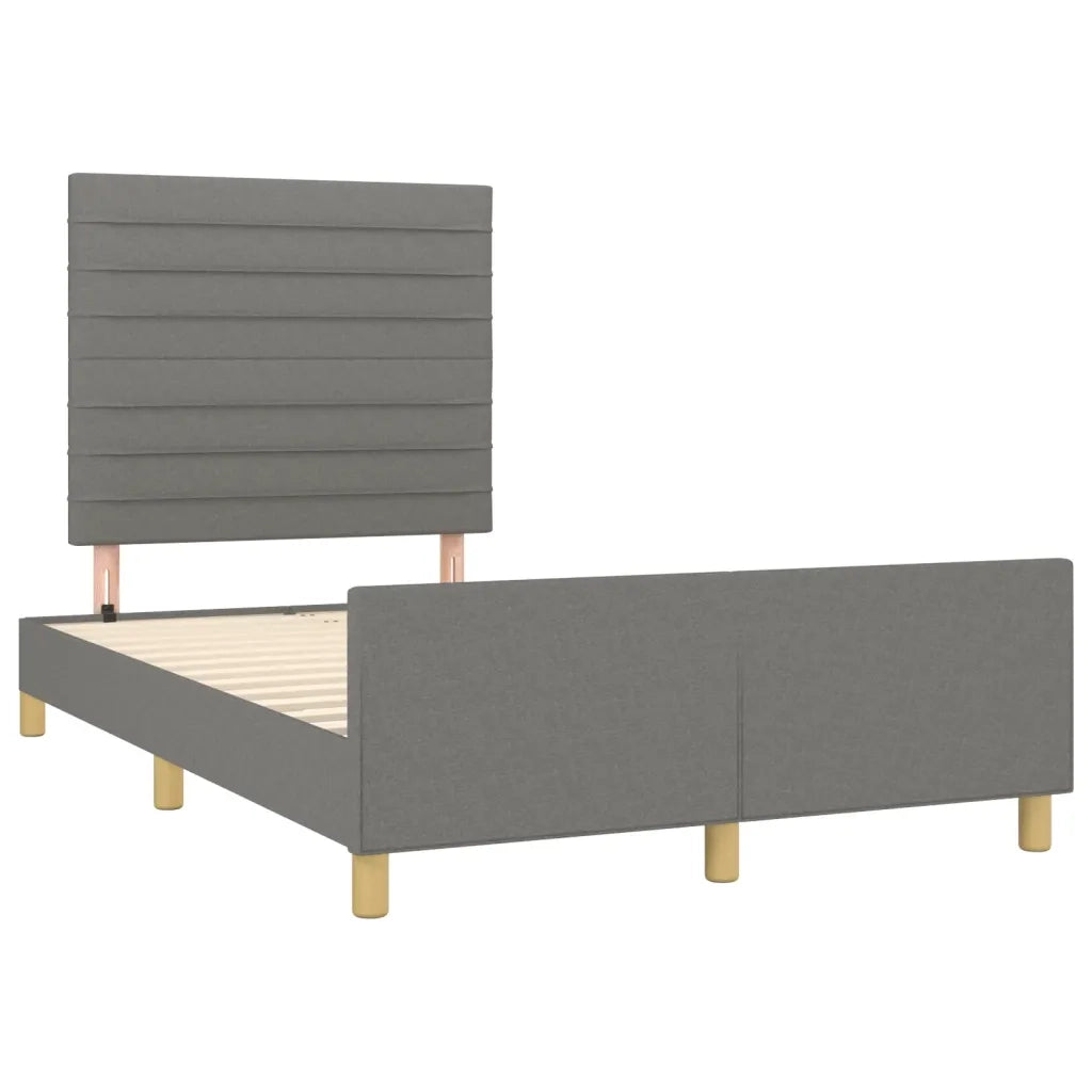 Giroletto senza Materasso-Struttura Letto Grigio Scuro 120x190 cm in Tessuto 815912