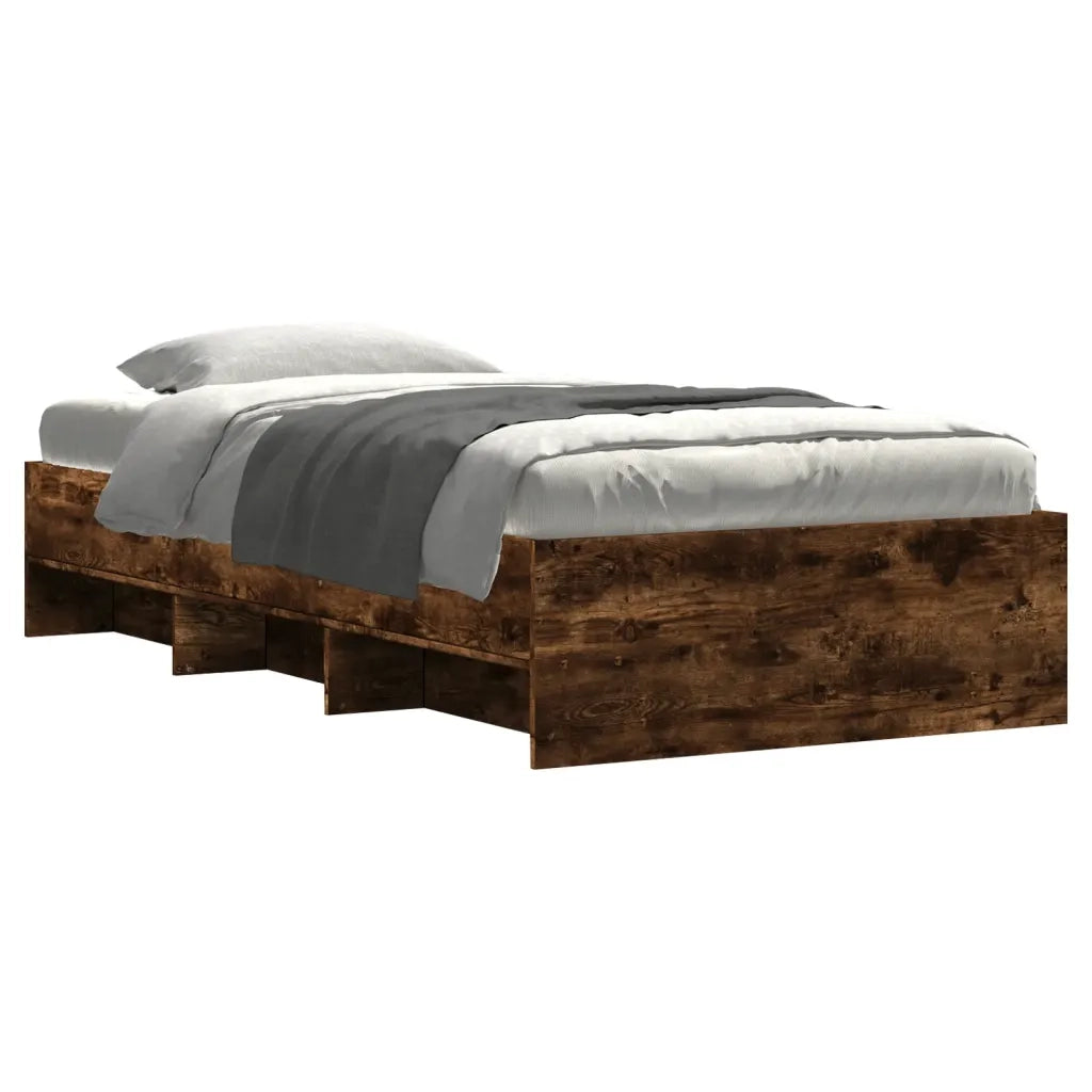 Giroletto senza Materasso-Struttura Letto Rovere Fumo 90x200 cm in Truciolato 557900