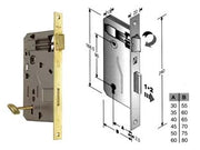 SERRATURA A BUSSOLA DA INFILARE BORDO QUADRO OTTONATO  mm.45 bordo acciaio ottonato    BONAITI