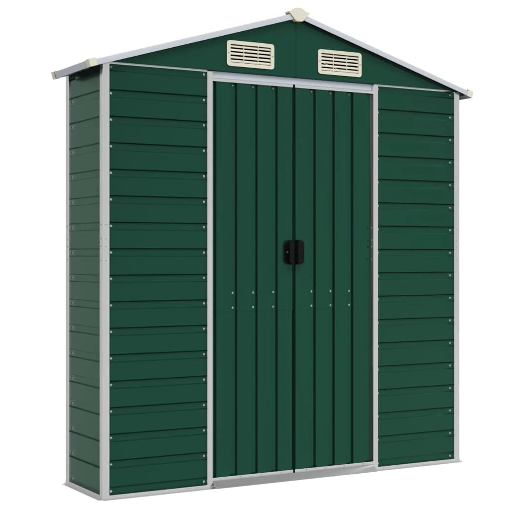 Casetta da giardino cabina ripostiglio casetta da esterno robusta casetta per attrezzi 191 x 130 x 198 cm acciaio zincato verde 02_0022347
