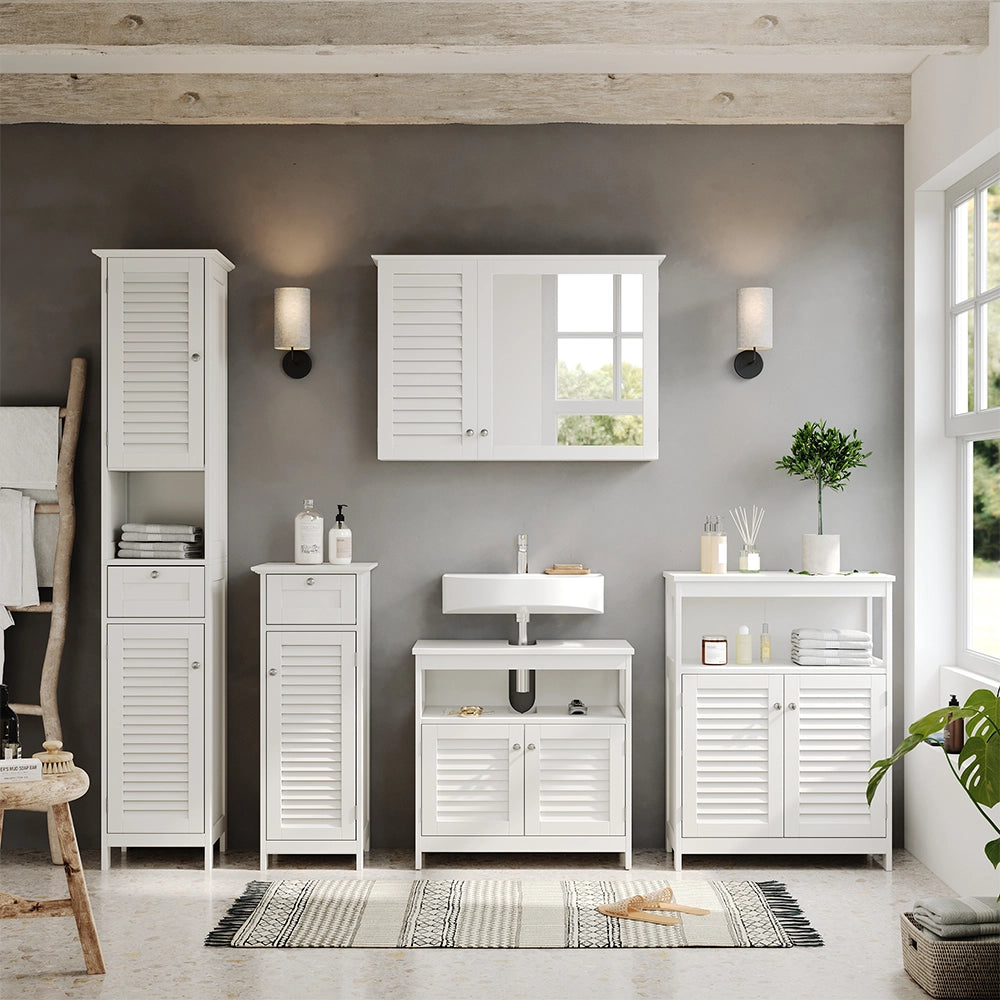 Vicco Set di mobili da bagno Bianco 5 parti