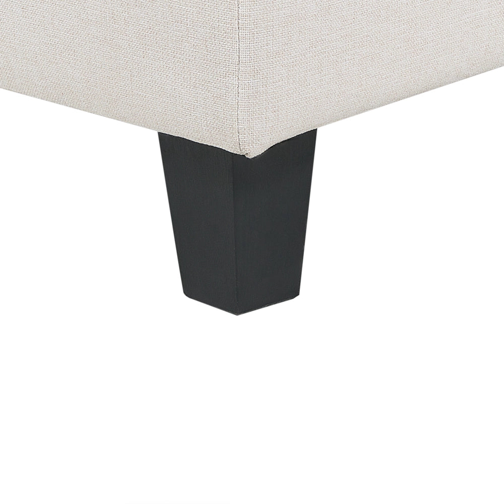 Divano moderno modulare a 5 posti con ottomana imbottito in tessuto poliestere con schienale imbottito a forma di U Beige chiaro soggiorno