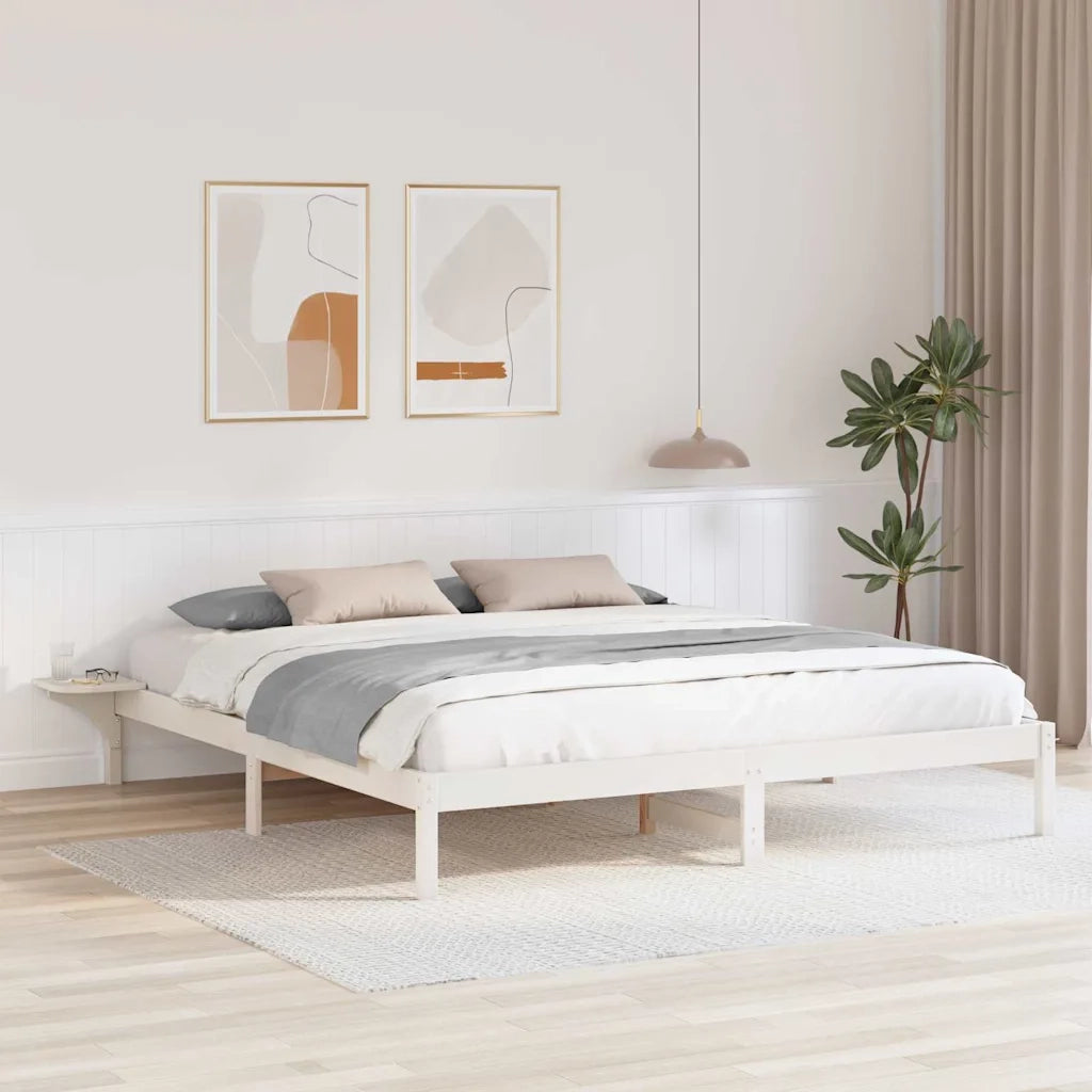 Struttura del letto-Giroletto-Rete del Letto Bianco 180 x 200 cm Pino massello 686548