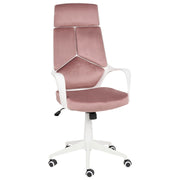 Sedia da ufficio in velluto girevole regolabile in altezza reclinabile in schiuma stampata a iniezione colore rosa pastello