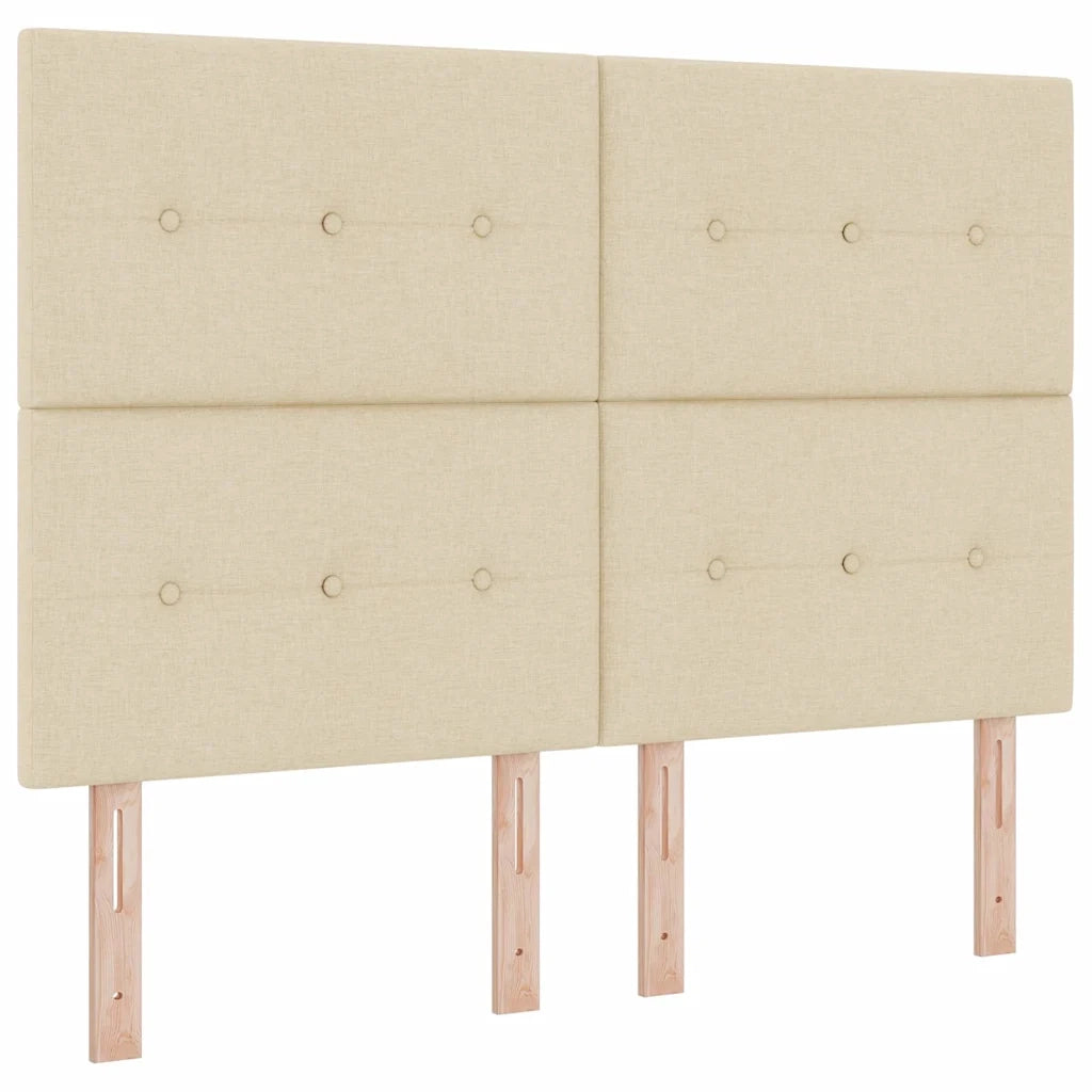 Letto a molle con materasso Crema 190 x 140 cm Tessuto 3341642