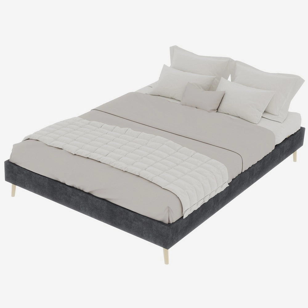 Letto Contenitore ¨C MINIMAL ¨C Velluto Grigio 140x200