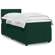 Giroletto a Molle con Materasso Verde Scuro 80x200 cm Velluto