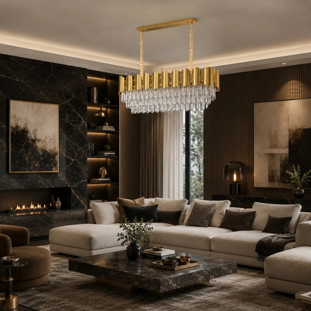Lampada A Sospensione In Cristallo Swe101-cp Gold