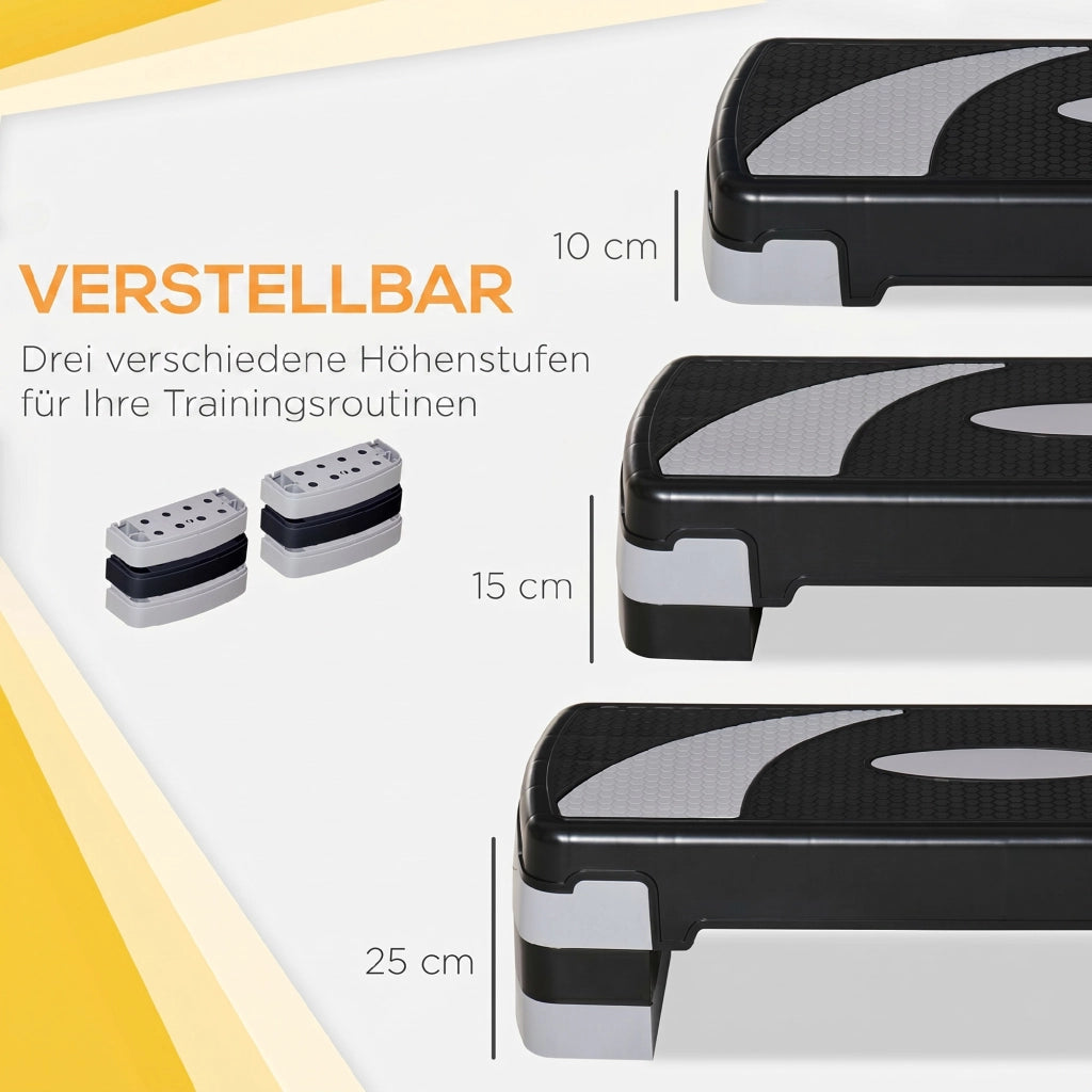 Stepper Aerobico ¨C Xylo ¨C 3 Livelli Regolabili 80x31x20 cm Nero Grigio