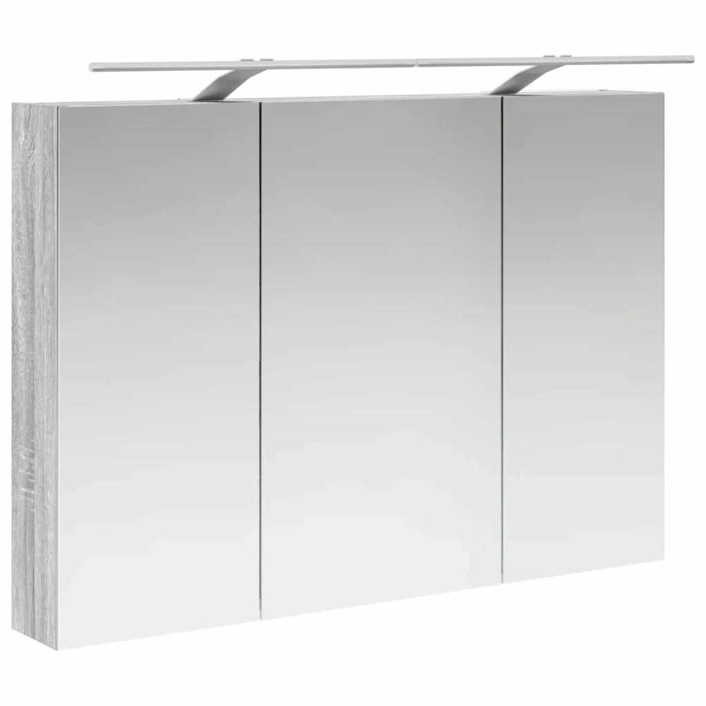 Mobiletto per specchio da bagno con lo scaffale Grigio Sonoma 889132