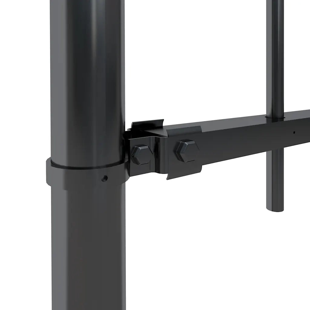Recinzione da Giardino con Parte Superiore ad Anello in Acciaio 1005x100 cm Nero 277661