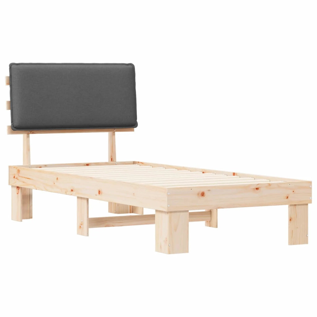 Letto con Testiera Rivestita Grigio scuro 100 x 200 cm 877300