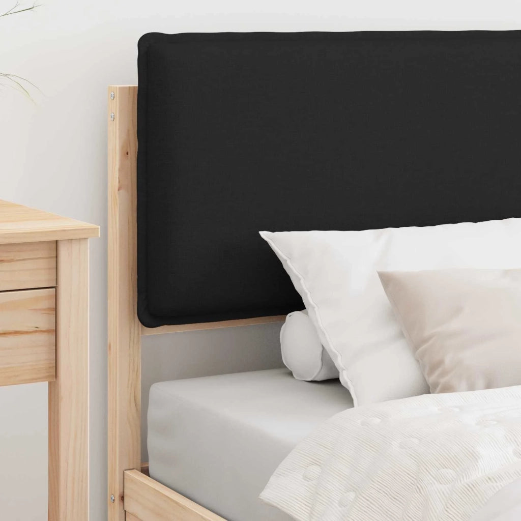 Letto con Testiera Rivestita Nero 80 x 200 cm Pino massello 877591