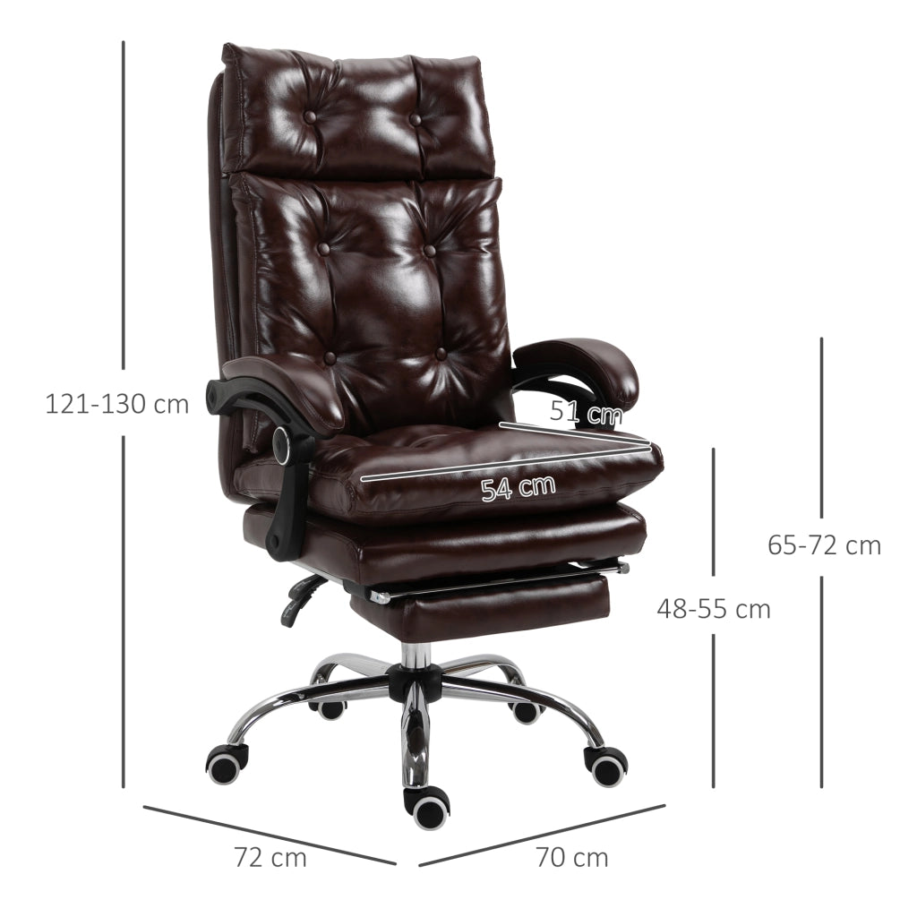 Sedia da ufficio ergonomica ¨C zephmum ¨C regolabile in altezza schienale inclinabile poggiapiedi retrattile marrone