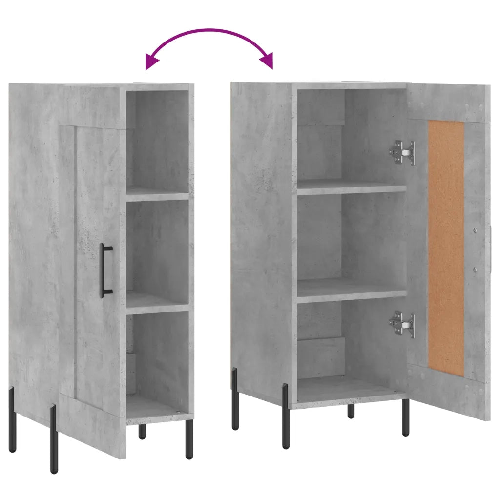 Credenza Grigio Cemento 34,5x34x90 cm in Legno Multistrato 830456