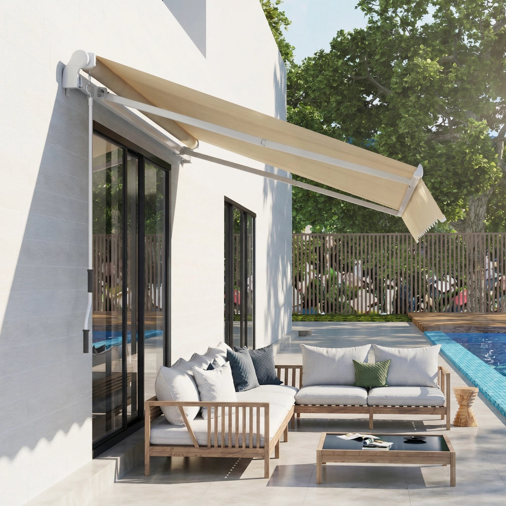 Tenda da Sole Avvolgibile con Manovella ¨C Xylo ¨C Beige 3x2.5m Metallo Poliestere