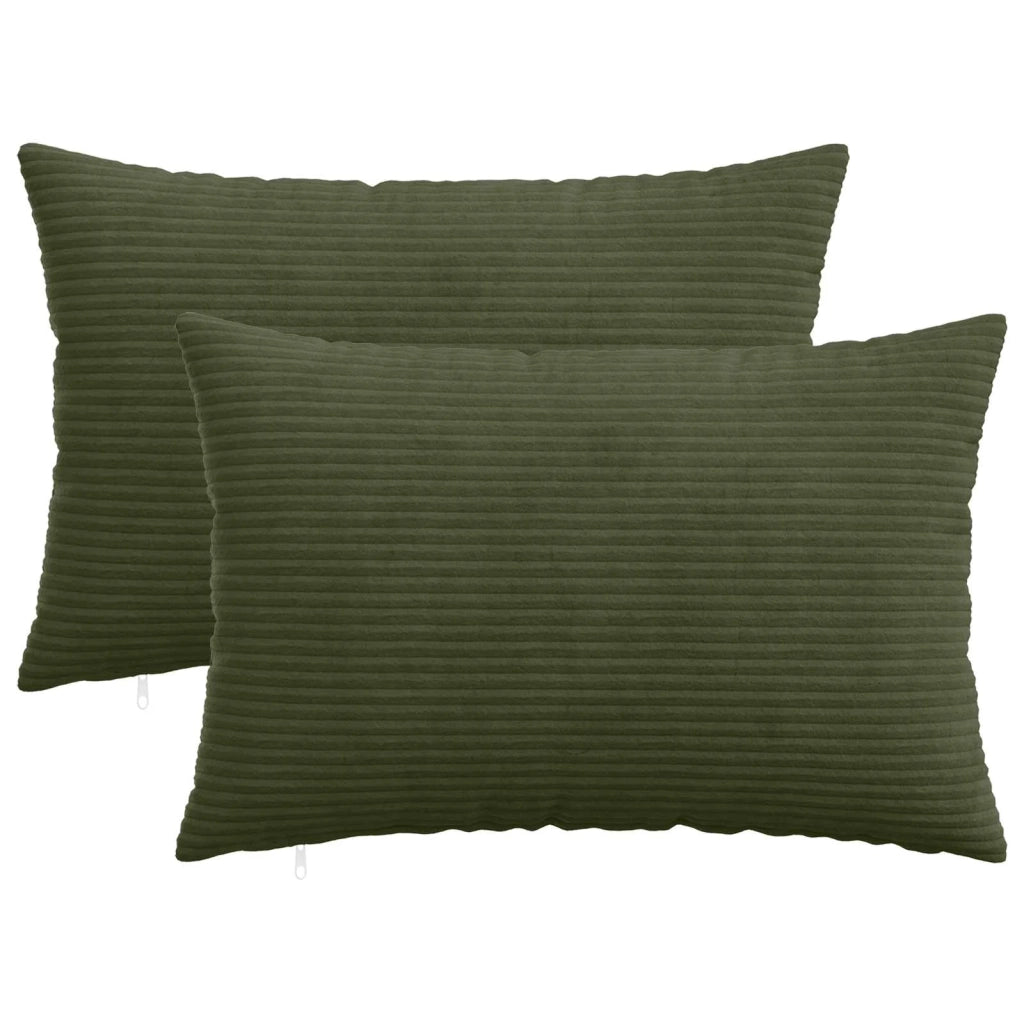 Federa 2 pcs HEERLEN Verde 30 x 50 cm corduroy 907769