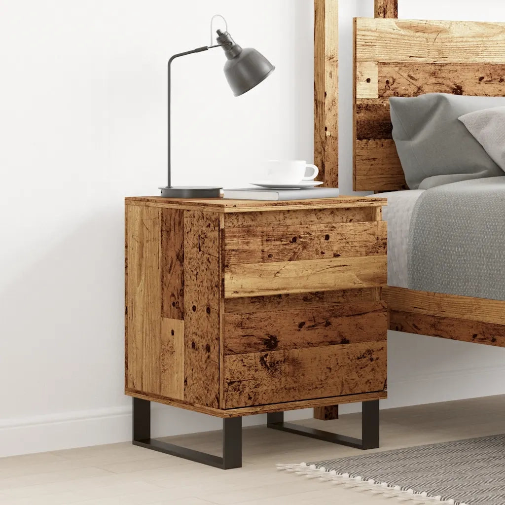Comodino | Armadio da Notte | Mobiletto da notte Legno Antico 40x35x50 cm in Legno Multistrato